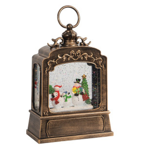 Χριστουγεννιάτικη Διακοσμητική Χιονόμπαλα Με Φώς Και Μουσική Μπαταρίας Και Καλώδιο Usb 16,7 x 8,5 x 24cm