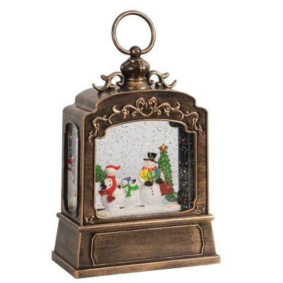 Χριστουγεννιάτικη Διακοσμητική Χιονόμπαλα Με Φώς Και Μουσική Μπαταρίας Και Καλώδιο Usb 16,7 x 8,5 x 24cm