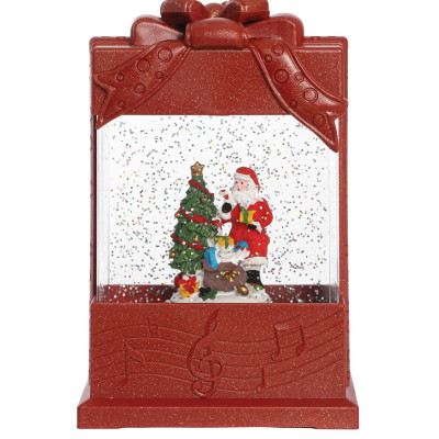 Χριστουγεννιάτικη Διακοσμητική Χιονόμπαλα Με Φώς Και Μουσική Μπαταρίας Και Καλώδιο Usb 12,5 x 7,5 x 20cm