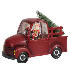 Χριστουγεννιάτικο Διακοσμητικό Αυτοκίνητο Χιονόμπαλα Με Φώς Και Μουσική Μπαταρίας Και Καλώδιο Usb 24 x 10,7 x 17cm