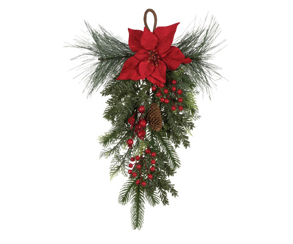 Χριστουγεννιάτικο Κλαδί Δάκρυ Με Γκί 58cm