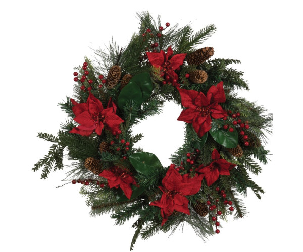 Στολισμένο Χριστουγεννιάτικο Στεφάνι 75cm