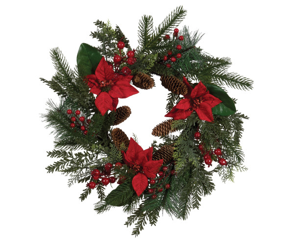 Στολισμένο Χριστουγεννιάτικο Στεφάνι 55cm