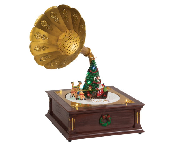 Χριστουγεννιάτικο Διακοσμητικό Όπτικαλ Γραμμόφωνο Με Μουσική Και Κίνηση Μπαταρίας 24,5 x 22,5 x 35,5cm