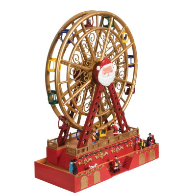 Χριστουγεννιάτικο Διακοσμητικό Όπτικαλ Ρόδα Λούνα Πάρκ Με Μουσική Και Κίνηση 4,5V 38 x 17 x 49cm