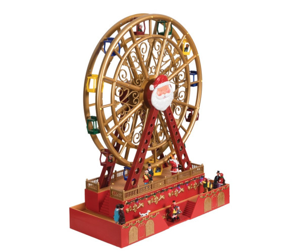 Χριστουγεννιάτικο Διακοσμητικό Όπτικαλ Ρόδα Λούνα Πάρκ Με Μουσική Και Κίνηση 4,5V 38 x 17 x 49cm