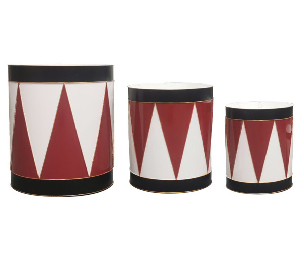 Μεταλλικά Χριστουγεννιάτικα Τύμπανα Σετ/3 37(h)cm, 31(h)cm, 24(h)cm