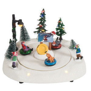 Χριστουγεννιάτικο Διακοσμητικό Όπτικαλ Παγοδρόμιο Με Μουσική Και Κίνηση Μπαταρίας , 20,5 x 18,5 x 14cm