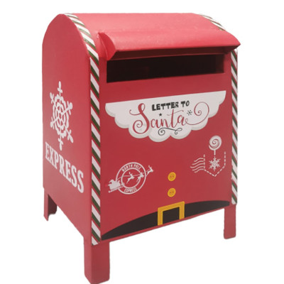 Χριστουγεννιάτικο Μεταλλικό Γραμματοκιβώτιο Κόκκινο 21 x 20 x 32(h)cm