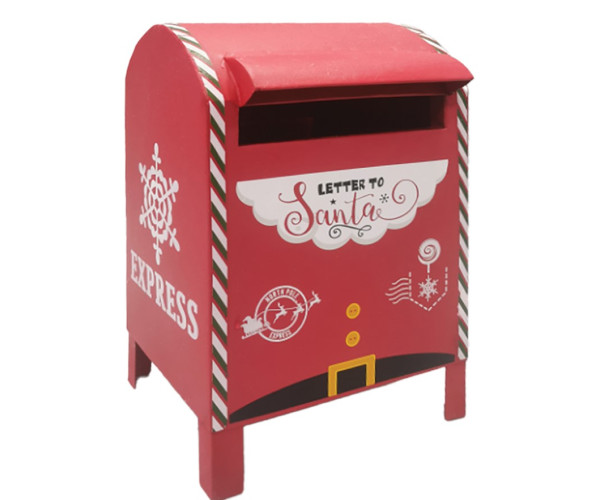 Χριστουγεννιάτικο Μεταλλικό Γραμματοκιβώτιο Κόκκινο 21 x 20 x 32(h)cm