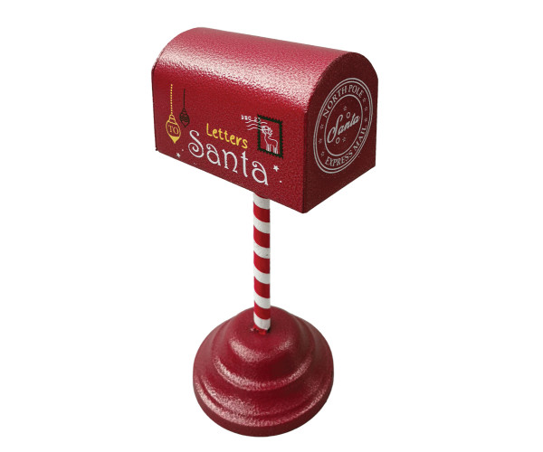 Χριστουγεννιάτικο Μεταλλικό Γραμματοκιβώτιο Κόκκινο 17 x 12 x 30(h)cm