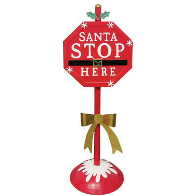 Χριστουγεννιάτικο Μεταλλικό Γραμματοκιβώτιο Κόκκινο 34 x 28 x 94(h)cm