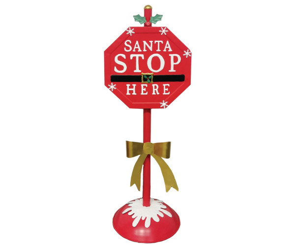 Χριστουγεννιάτικο Μεταλλικό Γραμματοκιβώτιο Κόκκινο 34 x 28 x 94(h)cm