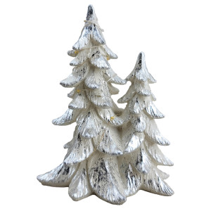 Πήλινα Διακοσμητικά Χριστουγεννιάτικα Δεντράκια Με Φώς Led Μπαταρίας 14,5(h)cm