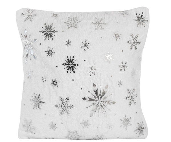 Χριστουγεννιάτικο Διακοσμητικό Μαξιλάρι Με Νιφάδες 45 x 45cm , 450gr