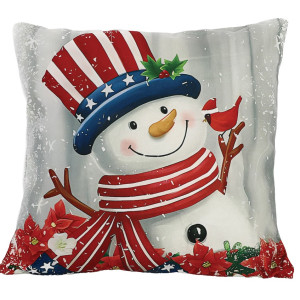 Χριστουγεννιάτικο Διακοσμητικό Μαξιλάρι Με Χιονάνθρωπο 45 x 45cm, 350gr