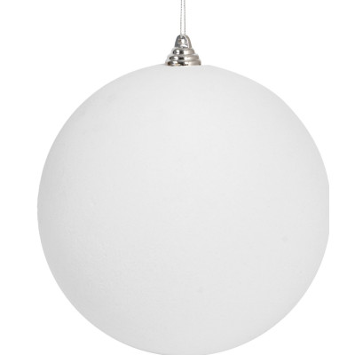 Λευκή Βελουτέ Πλαστική Χριστουγεννιάτικη Μπάλα 20cm