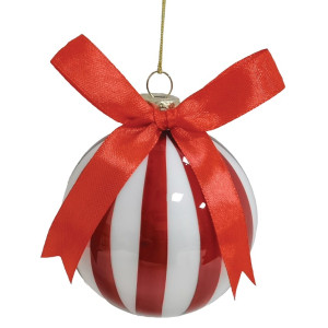 Κόκκινη Γυάλινη Χριστουγεννιάτικη Μπάλα 8cm ,Σέτ/6 Τεμαχίων