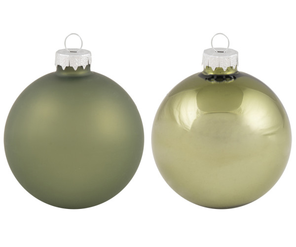 Πράσινη Γυάλινη Χριστουγεννιάτικη Μπάλα Μάτ Και Γυαλιστερή 10cm