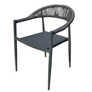 Πολυθρόνα Αλουμινίου Με Γκρί Textline Σχοινί