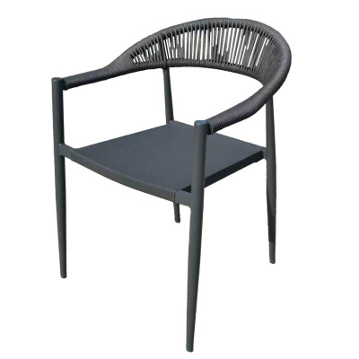 Πολυθρόνα Αλουμινίου Με Γκρί Textline Σχοινί