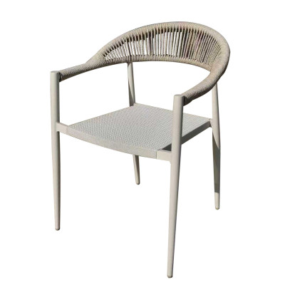 Πολυθρόνα Αλουμινίου Με Μπέζ Textline Σχοινί