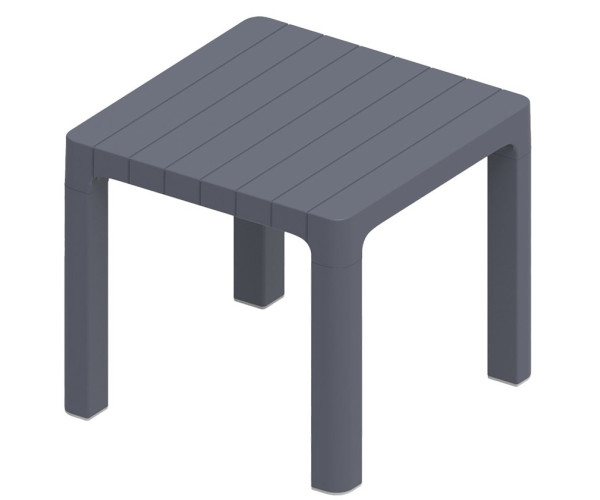 Dark Grey Τετράγωνο Βοηθητικό Τραπεζάκι Πολυπροπυλενίου Με Uv Προστασία 45 x 45 x 40(H)cm