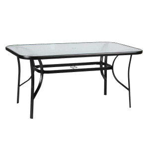 Μεταλλικό Παραλ/μο Τραπέζι Με Τζάμι 140 x 80 x 70(h)cm