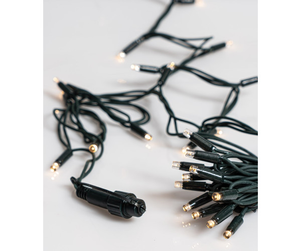 100Led Rubber Λαμπάκια Επεκτεινόμενα Με Πράσινο Καλώδιο/Θερμό Λαμπάκι , Χωρίς Καλώδιο Παροχής Ip65 Στεγανό,(10cm Απόσταση) 10 Μέτρα (Kelvin: 2.500 - 3.000)