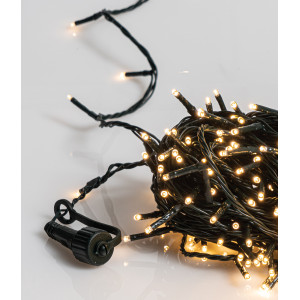 500Led Λαμπάκια All Flasher Με Επέκταση Και Μετασχηματιστή Ip44 ,Πράσινο Καλώδιο/Θερμό Λαμπάκι ,(5cm Απόσταση) 25 Μέτρα (Kelvin: 2.500 - 3.000)