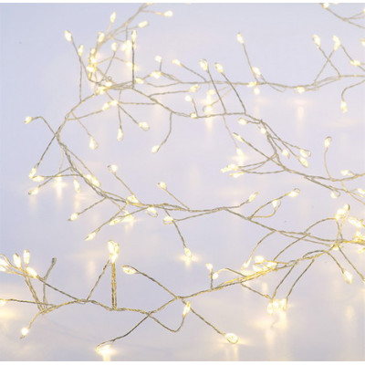 2500Led Λαμπάκια Φοίνικας  Copper Cluster Με Μετασχηματιστή Ip44 8 Προγραμμάτων ,25 Μέτρα (Kelvin: 2.500 - 3.000) , Με Καρούλι Αποθήκευσης