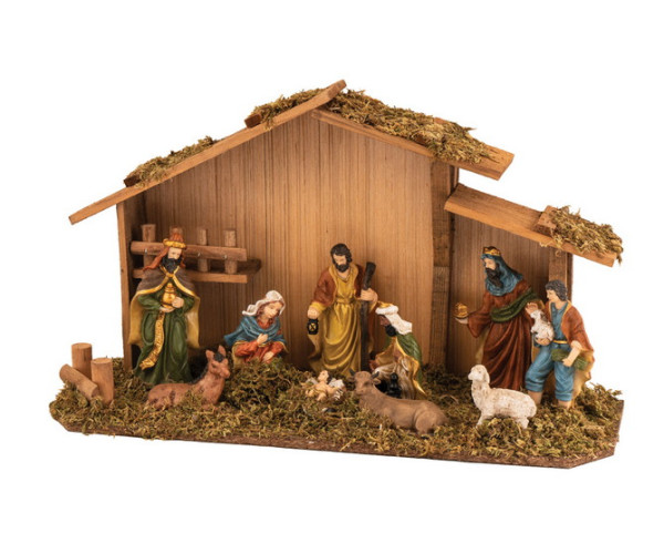 Ξύλινη Χριστουγεννιάτικη Φάτνη 50 x 17 x 29(h)cm