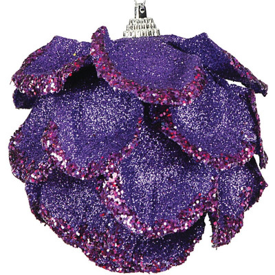 Μώβ Χριστουγεννιάτικη Μπάλα 10cm ,Σέτ/6