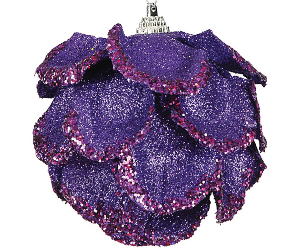 Μώβ Χριστουγεννιάτικη Μπάλα 10cm ,Σέτ/6