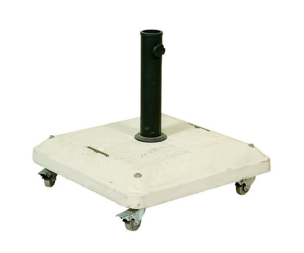 Λευκή Τσιμεντένια Βάση Ομπρέλας 37Kgr , Με Ρόδες