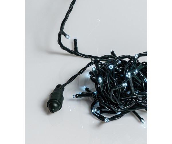 100Led Επεκτεινόμενα Λαμπάκια Για Εσωτερική Χρήση Με Πράσινο Καλώδιο/Λευκό Λαμπάκι (5cm Απόσταση) 5 Μέτρα