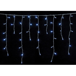 100Led Σταθερή Ασύμμετρη Κουρτίνα Για Εσωτερική Χρήση Με Επέκταση 200 x 70(h)cm,Διάφανο Καλώδιο/Λευκό Λαμπάκι (Kelvin: 6.000 - 10.000)