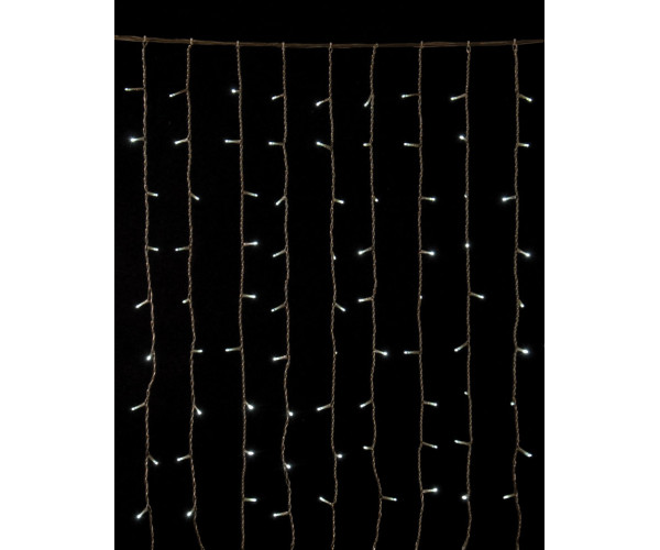 360Led Συμμετρική Κουρτίνα Για Εσωτερική Χρήση Με 8 Προγράμματα 200 x 200(H)cm,Διάφανο Καλώδιο/Λευκό Λαμπάκι (Kelvin: 6.000 - 10.000)