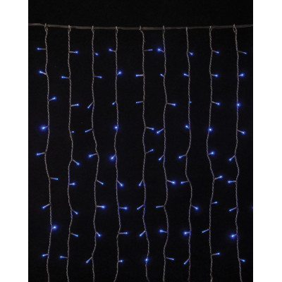 360Led Συμμετρική Κουρτίνα Για Εσωτερική Χρήση Με 8 Προγράμματα 200 x 200(H)cm,Διάφανο Καλώδιο/Μπλέ Λαμπάκι