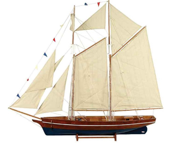 Ξύλινο Παραδοσιακό Καράβι ,Χρώμα Καφέ - Μπλέ 150 x 23 x 136(h)cm