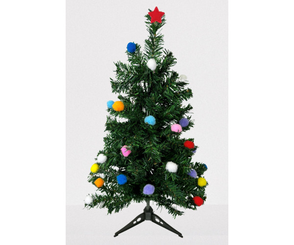 Χριστουγεννιάτικο δεντράκι επιτραπέζιο στολισμένο σε παραδοσιακή γραμμή ύψους 60cm