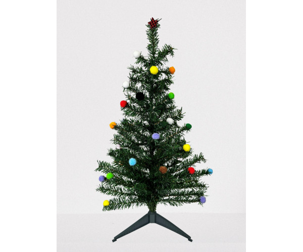 Χριστουγεννιάτικο δεντράκι επιτραπέζιο στολισμένο σε παραδοσιακή γραμμή ύψους 80cm