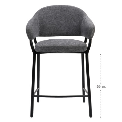 Σκαμπό Duke 65  Ύφασμα Γκρι 57 x 56 x 95