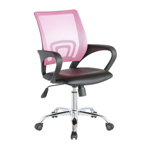 Καρέκλα Γραφείου Emelie Ροζ-Μαύρο 56 x 56 x 90-101