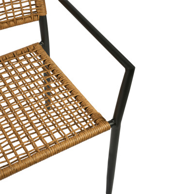 Πολυθρόνα Sati Φυσικό με Μαύρο σκελετό 57 x 60 x 88