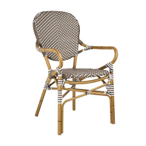 Πολυθρόνα Parisian Λευκό και Μόκα 59 x 63 x 94