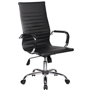 Velco Pro Systems ΚΑΡΕΚΛΑ ΓΡΑΦΕΙΟΥ ΜΑΥΡΗ ΔΙΕΥΘΥΝΤΟΥ -ΔΙΑΣΤΑΣΕΙΣ: 55x53x105/115cm- ΕΠΙΦΑΝΕΙΑ PU