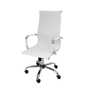 Velco Pro Systems ΚΑΡΕΚΛΑ ΓΡΑΦΕΙΟΥ ΛΕΥΚΗ ΔΙΕΥΘΥΝΤΟΥ -ΔΙΑΣΤΑΣΕΙΣ: 55x53x105/115cm- ΕΠΙΦΑΝΕΙΑ PU