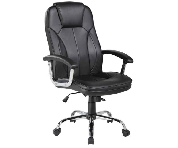 Velco Pro Systems ΚΑΡΕΚΛΑ ΓΡΑΦΕΙΟΥ ΜΑΥΡΗ -ΔΙΑΣΤΑΣΕΙΣ: 63x69x110/118cm- ΕΠΙΦΑΝΕΙΑ PU & PVC