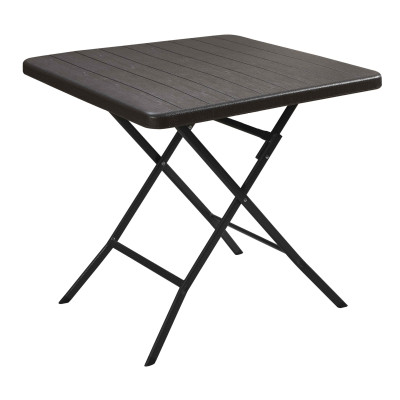 ΤΡΑΠΕΖΙ ΜΕΤΑΛΛΙΚΟ  CATERING ΠΤΥΣΣΟΜΕΝΟ  ΣΠΑΣΤΟ ΣΕ ΑΠΟΜΙΜΗΣΗ ΞΥΛΟΥ-ΔΙΑΣΤΑΣΕΙΣ: L78xW78xH74cm